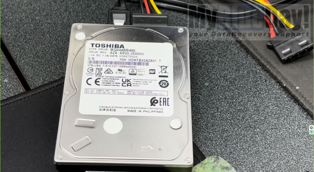 Záchrana dat z poškozeného disku ADATA HD650 obsahující interní disk Toshiba